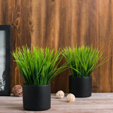 7.87'' Faux Grass in Cement Pot