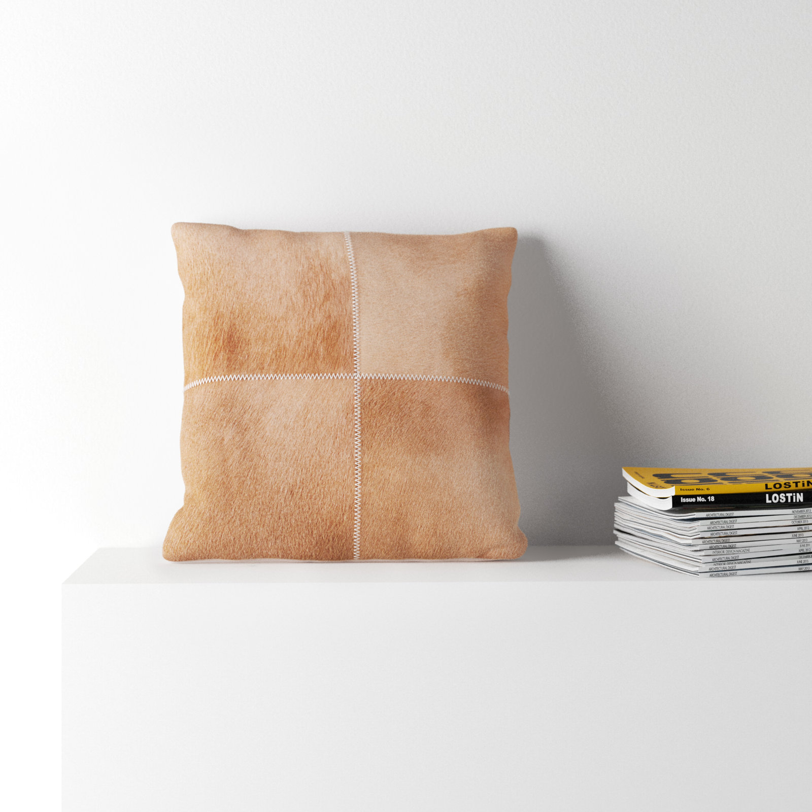 Ursula Leather/Suede Throw Pillow