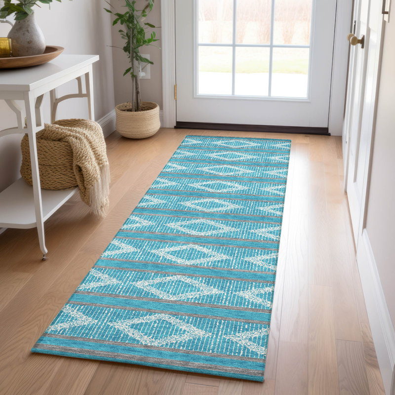  Machine Washable Indoor/Outdoor Chayden ACN1029 Purple Rug, Runner 2'3" x 7'6"