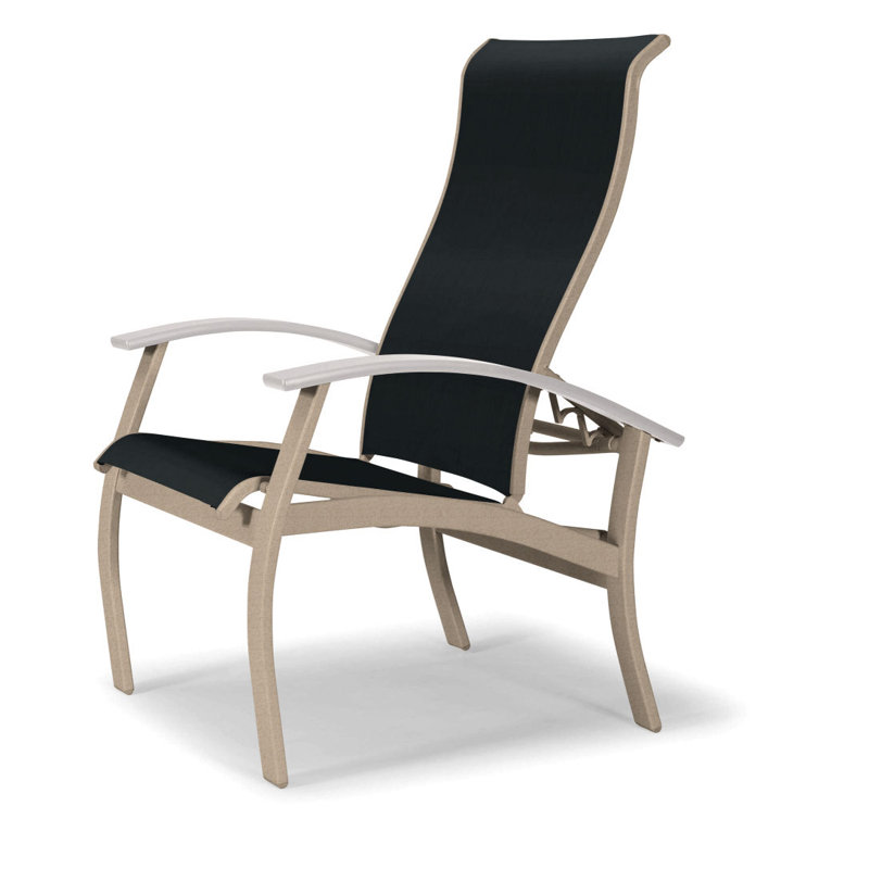 Chaise de patio Askar, Blanc, Noir 5D Sunbrella®, Désert texturé