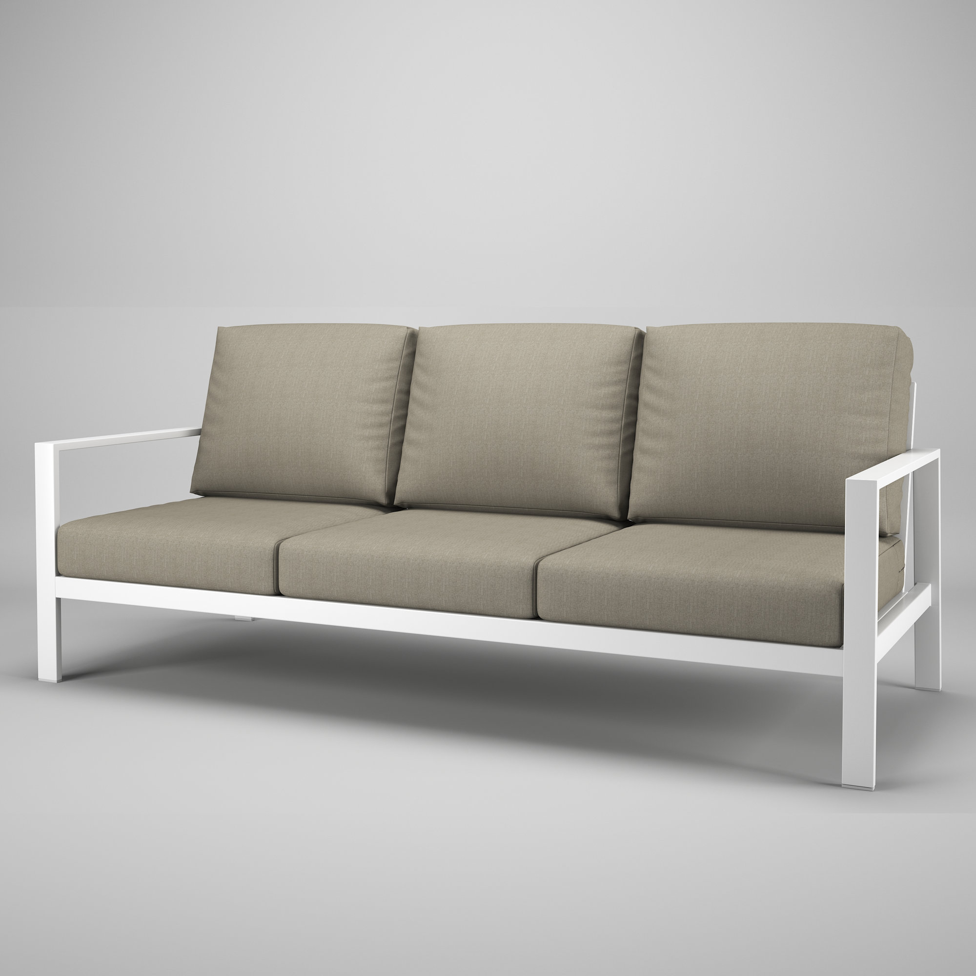 Townsend Metal Outdoor Sofa With Sunbrella Cushion, Spectrum Dove
