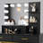 Luxurious Three-Layer Dressing Table Set with Illuminated Mirror and Ample Storage