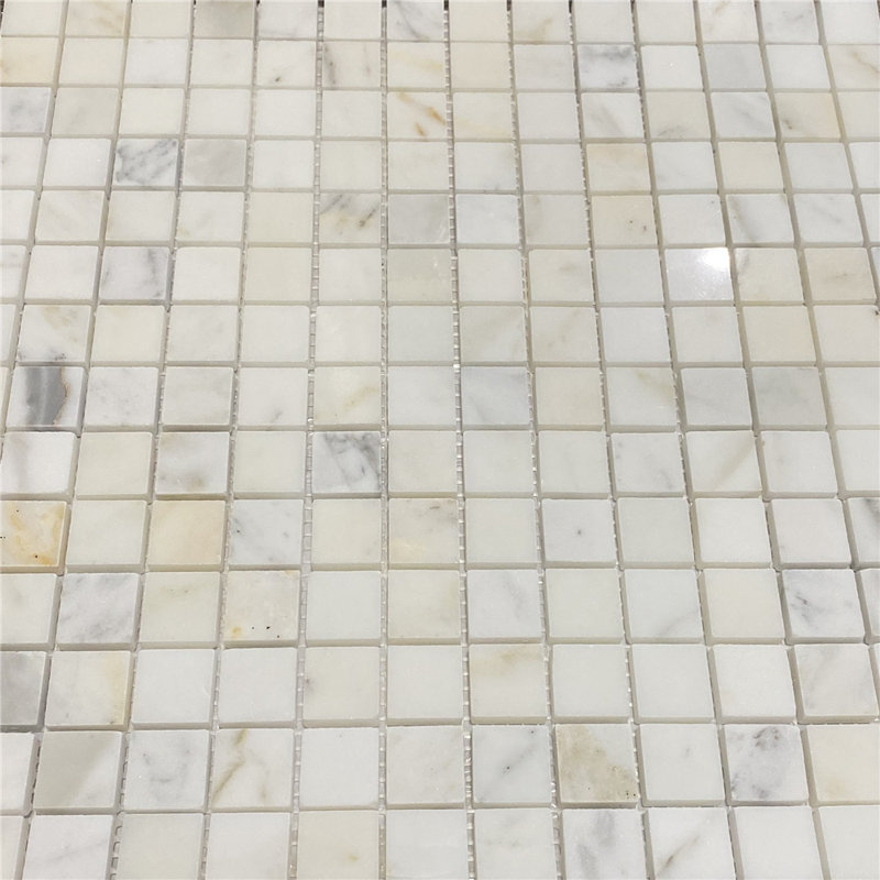 Calacatta 12" x 12" Marble Mosaic Tile, White/Gray