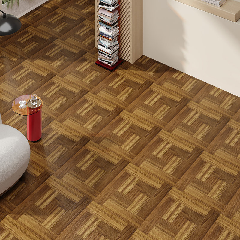 10Pcs Self-adhesive PVC Parquet Flooring Tiles Set, Dark Brown