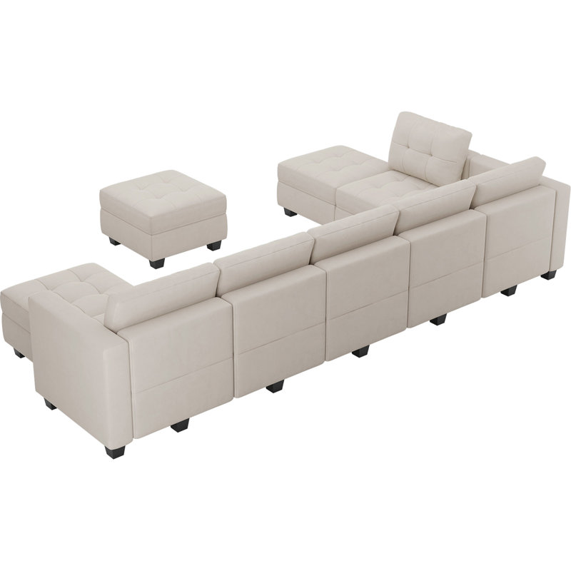 Canapé modulaire Soneson, Velours beige