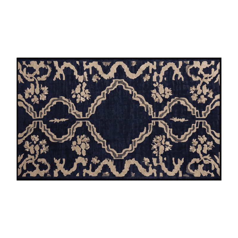 Machine Washable Gray Area Rug, Rectangle 3' x 5'