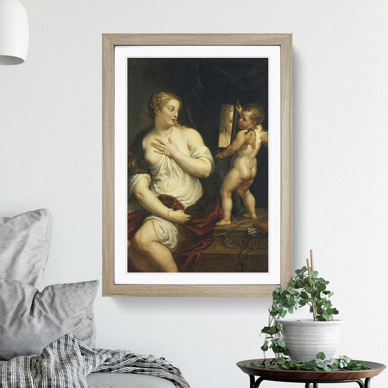 Venus and Cupid by Peter Paul Rubens - Picture Frame Painting, Oak Framed, 36cm H x 27cm W x 2cm D