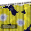 Rideau de douche sans couture délicat à motif floral jaune avec 12 crochets-601704189