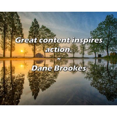 Dane Brookes Quote: Great content inspires action.