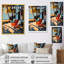 "Blue and Red Cityscape Chronicles", reproduction d'art sur toile-88538076-88538081