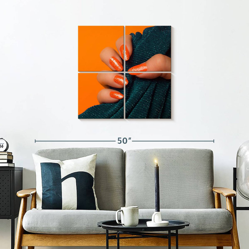Shuttleworth Glittered Orange Nails, 26" H x 26" W