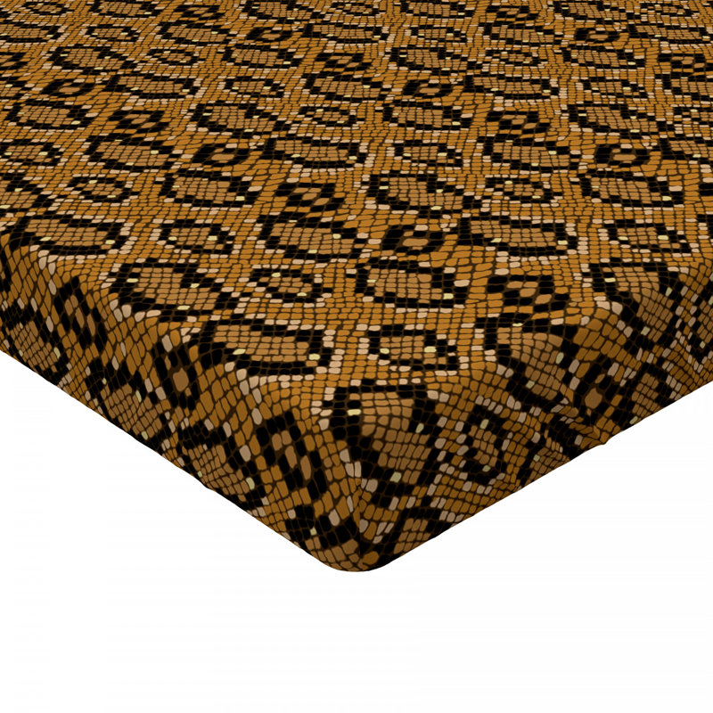 Microfiber Animal Print Fitted Sheet, Twin Fitted Sheet, Brown