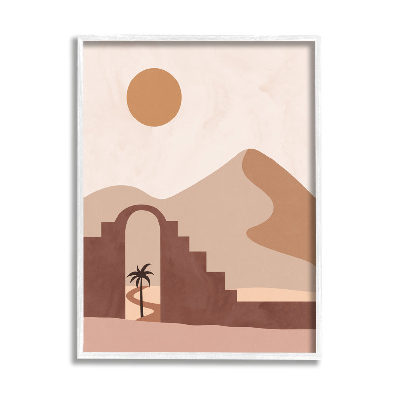 Dune de sable géante déserte, H 16 po x l 16 po x P 1,5 po, Giclée encadrée blanc bord de mer
