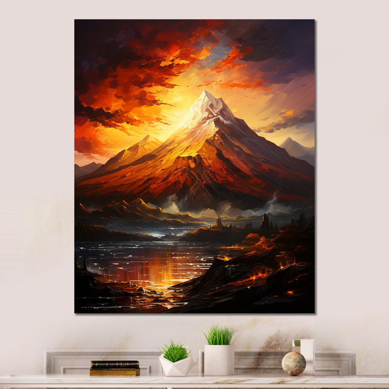 «Volcano Volcanic Crust I» sur métal, H 32 po x l 24 po