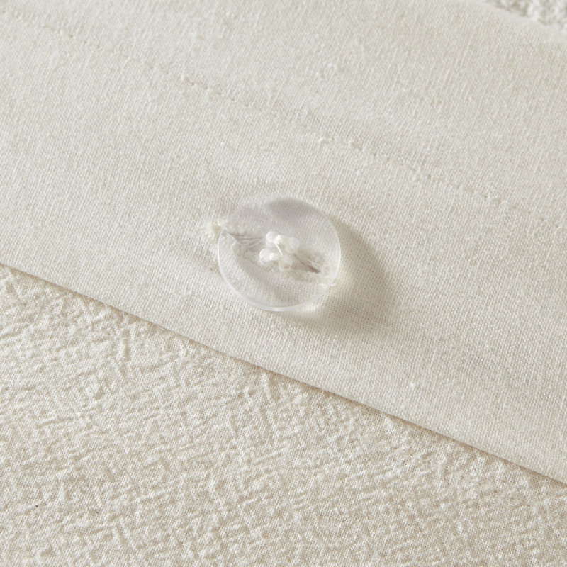 Ivory Cotton Chenille King/Cal King Duvet Cover Set