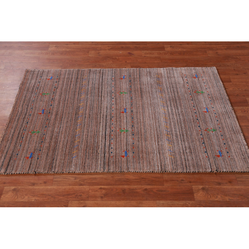 Tapis tribal rayé Gabbeh 3 x 5