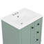 Meuble-lavabo vert clair de 24 po avec lavabo intégré en céramique, avec tablette à double couche, tiroirs à fermeture en douceur et porte d'armoire à fermeture en douceur-596398787