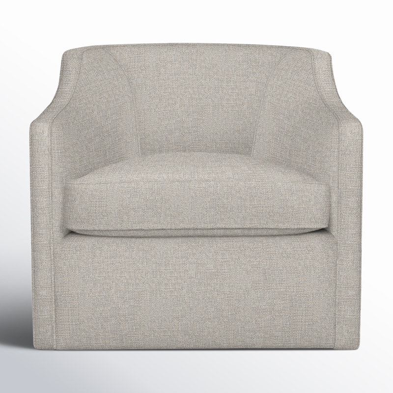 Fauteuil pivotant rembourré Marietta, Tissage natté ivoire Drusky Sustain®