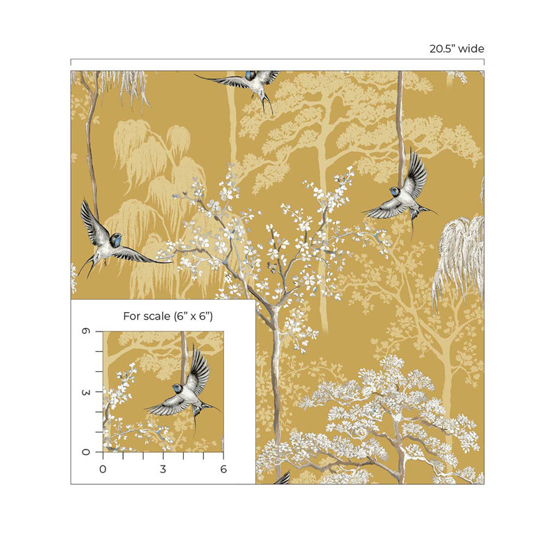 Daela Peel & Stick Floral Roll, Ochre