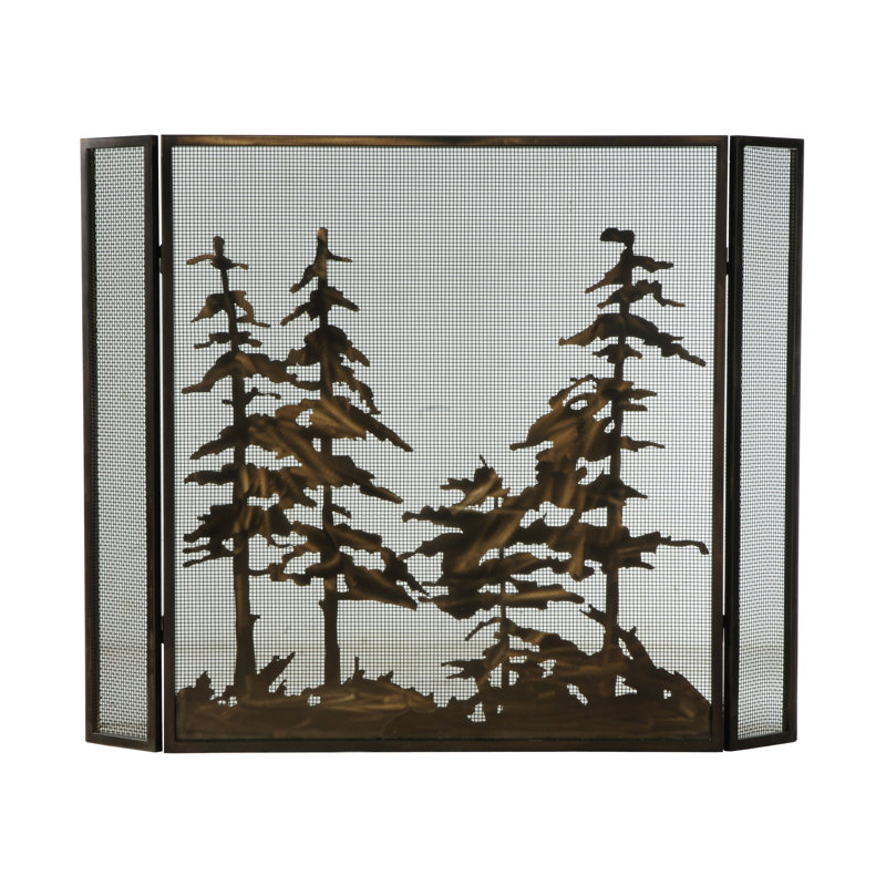 Tall 3 Panel Fireplace Screen
