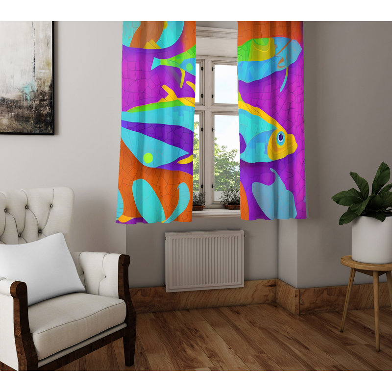Paire de rideaux semi-transparents en polyester Diavonte, L 20 po x L 52 po