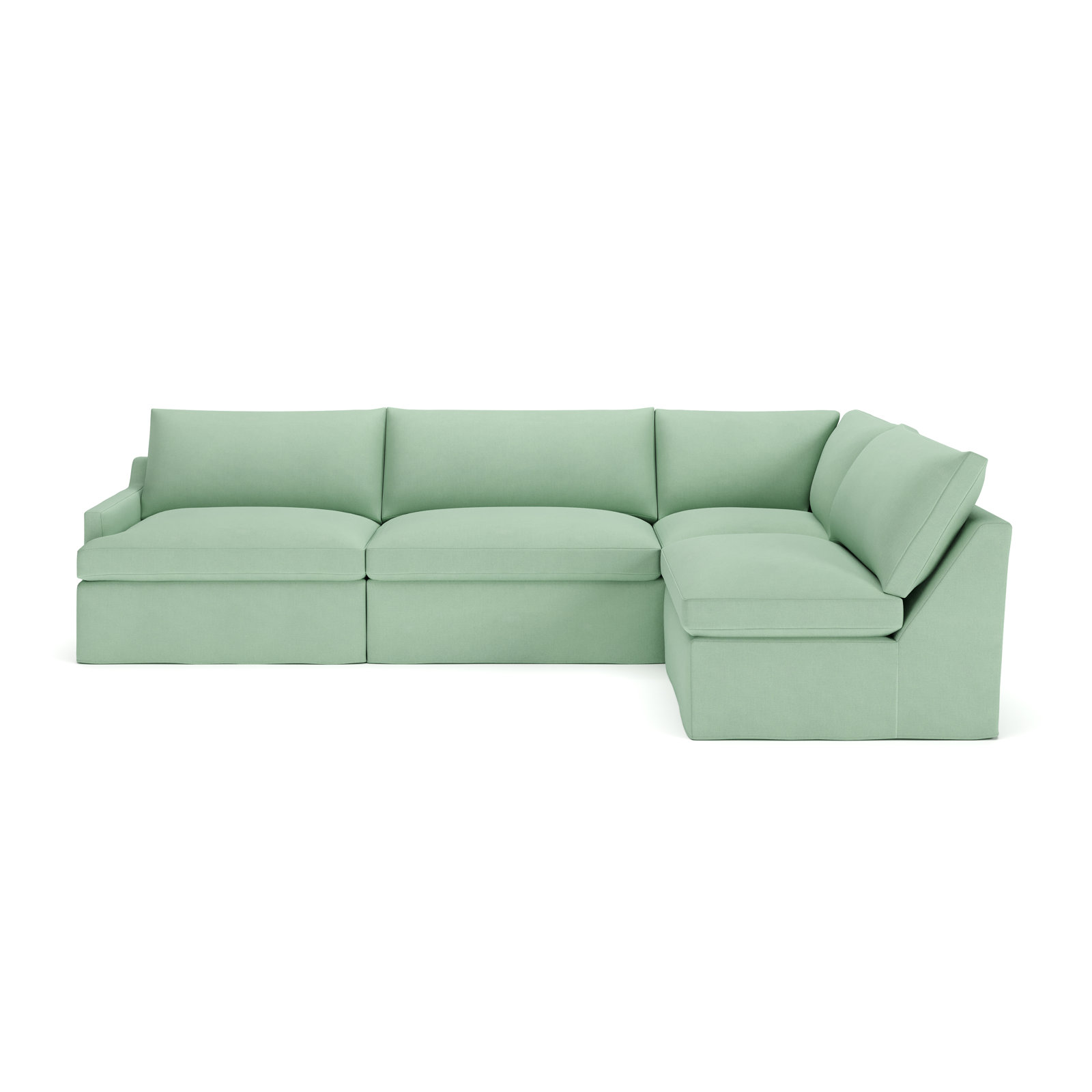Wrenley 4-Piece Modular Sectional, Bayou Spray Canvas, Right Hand Facing