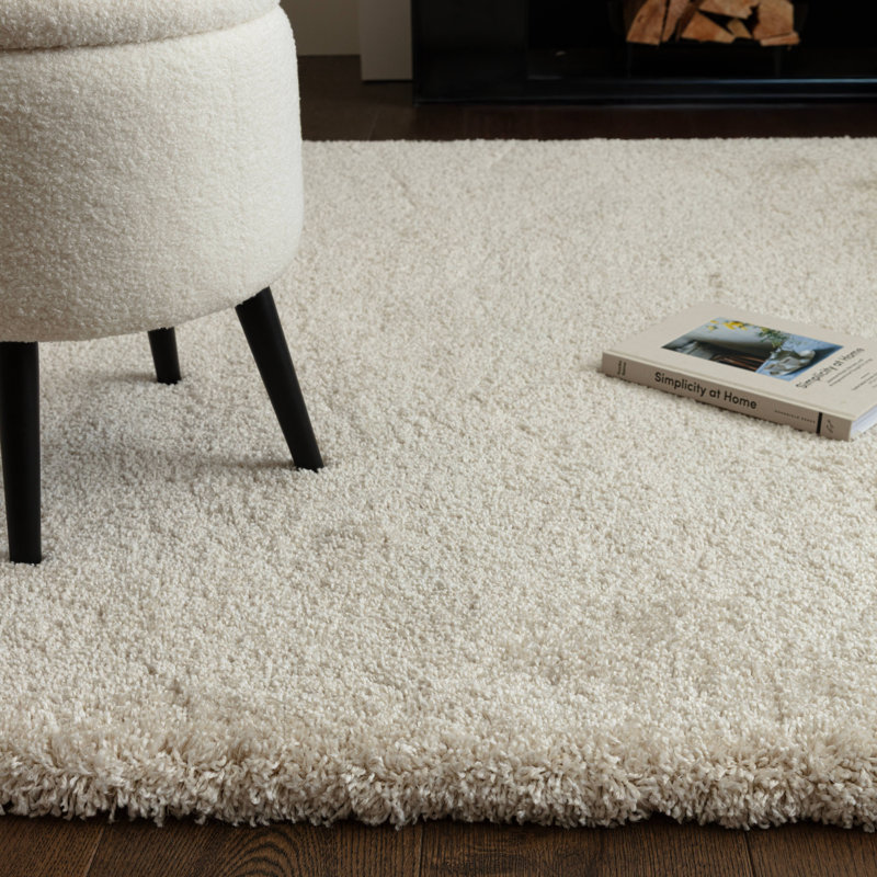 Taiwo Shaggy Ivory Area Rug, Rectangle 200 x 290 cm