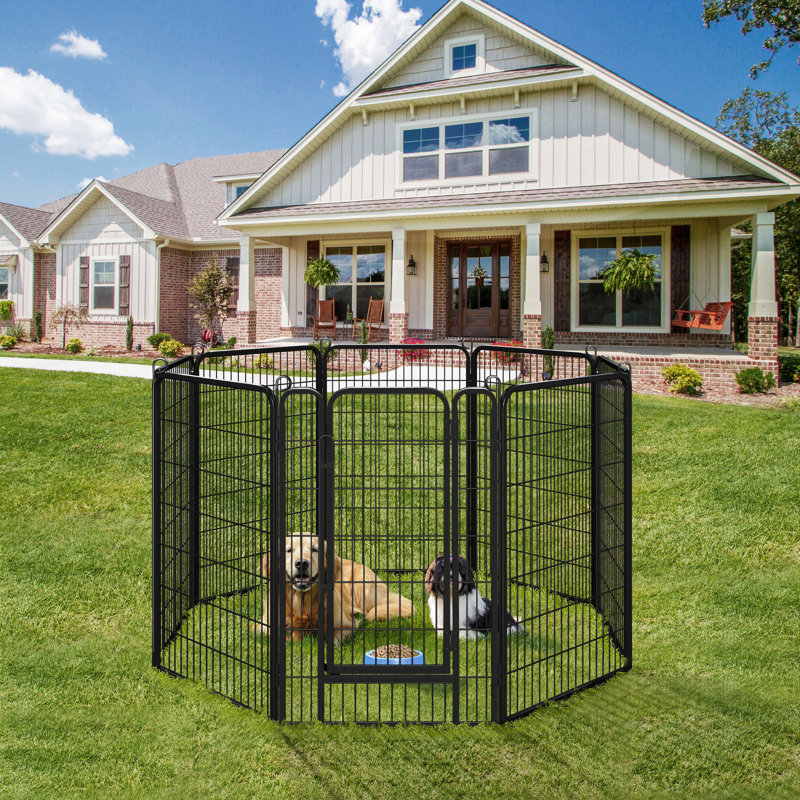 Panneaux de enclos en métal pour chien avec porte, H 47 po x l 28 po x P 0,47 po