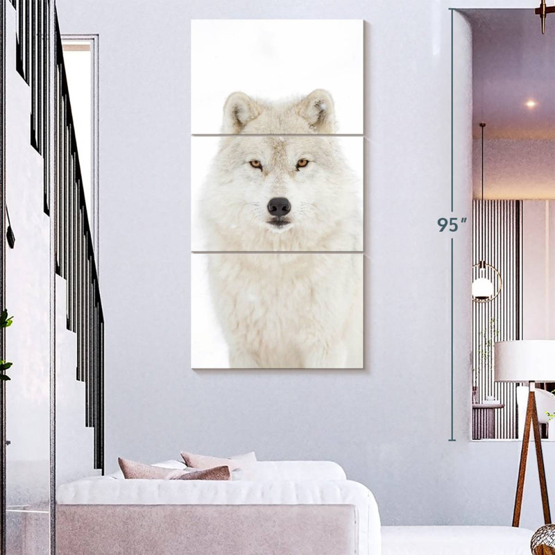 Snow White Arctic Wolf, 80" H x 39" W
