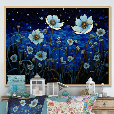 Moonlight Flower Field Dreams II sur impression sur toile