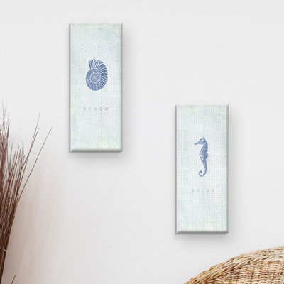 " Beach Bath 3 and 4 " 2 Piece Art Graphic Art Print