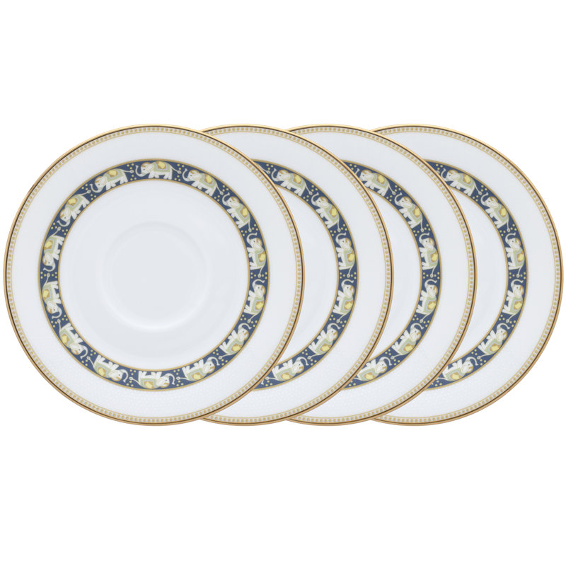 Ensemble de 4 soucoupes de jardin 6 "Noritake Tusker
