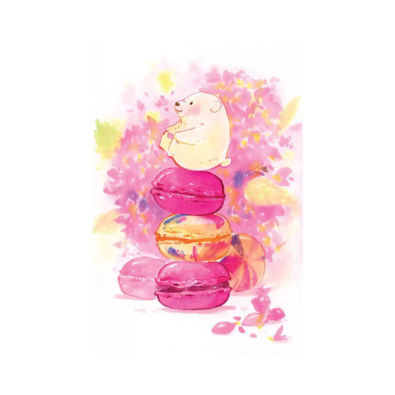 Polar Bear Macaron by Penelopeloveprints - Gallery-Wrapped Canvas Giclée on Canvas, 20.32 cm H x 30.48 cm W, No Frame
