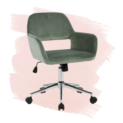 Chaise de travail pivotante à 360 degrés Elliana avec conception ergonomique, réglable en hauteur pour la chambre à coucher et le bureau