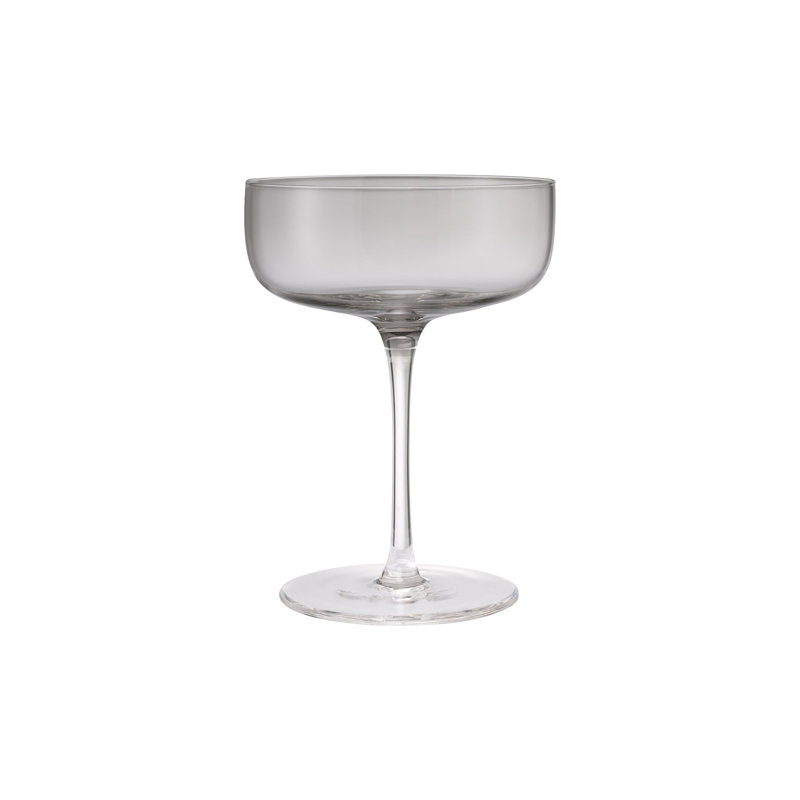 FUUMI Champagne Saucers - 9.5 Ounce - Set of 4 - Coffee Colored Glass, Smoke