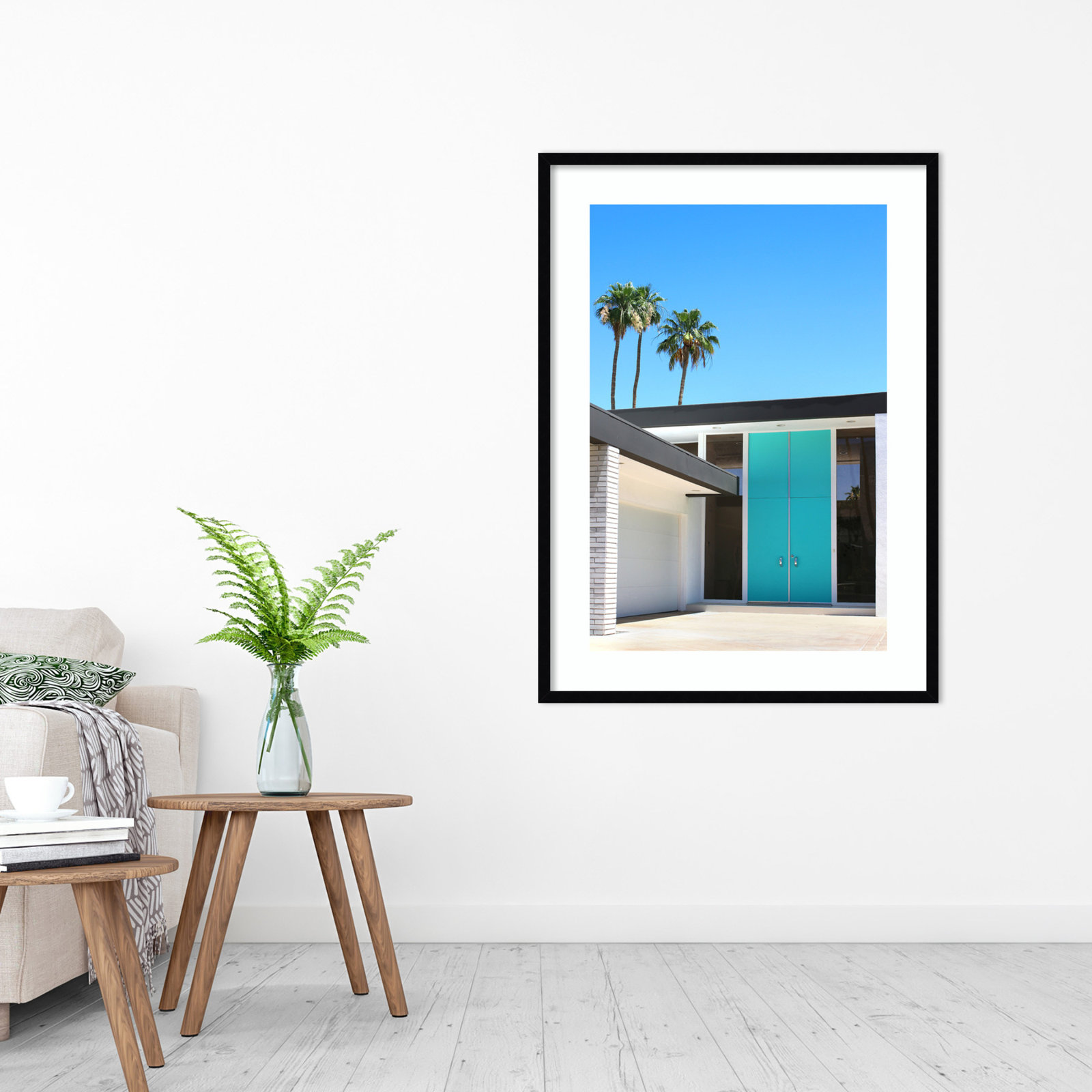 Palm Springs King by Rachel Dowd, Noir Black Framed, 34.38" H x 25.38" W x 0.875" D