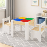 Teamson Kids Multi-Activity Table and Chair Set with Reversible Tabletop and Storage