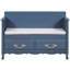 Banc de rangement pour salon avec espace, bleu marine antique, banc de rangement avec couvercle à ressort à gaz sans effort, grand espace intérieur