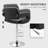 Upholstered Adjustable Height Counter Stool with Metal Frame