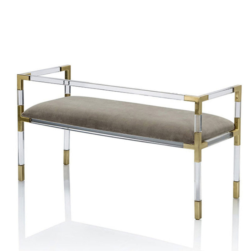 Banc en acrylique avec revêtement en velours