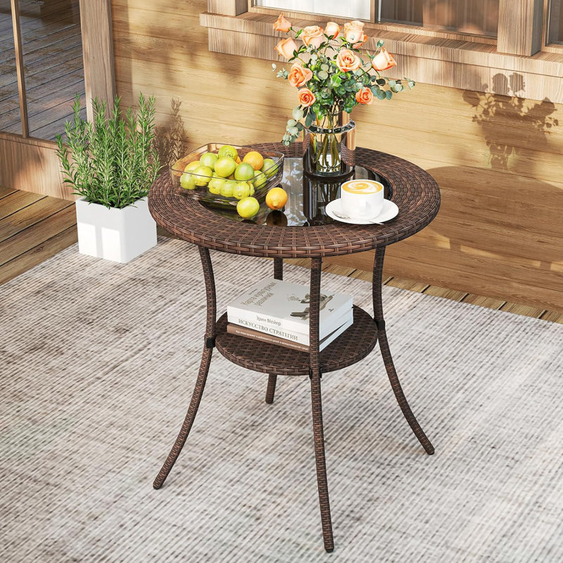 Peralta Round Outdoor Bistro Table , 25.5'' in. W 25.5'' in. D