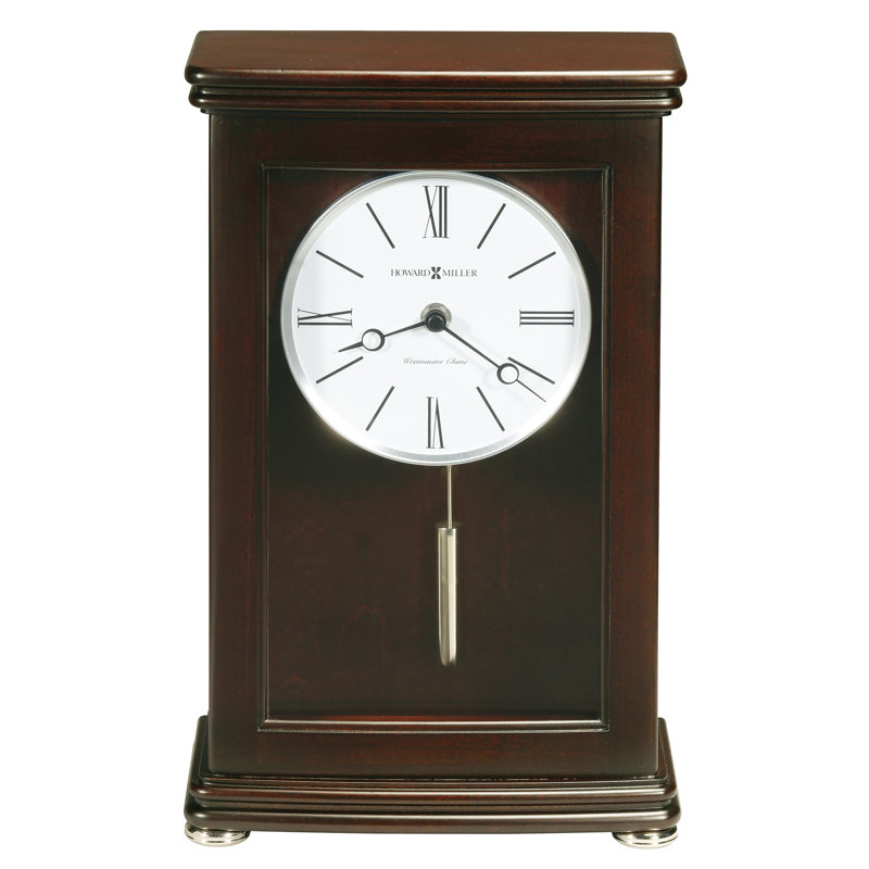 Roman Numeral Wood Quartz Movement / Crystal Tabletop Clock in Espresso