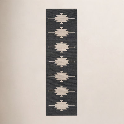 Genesis Charcoal Cream Southwestern Outdoor Rug