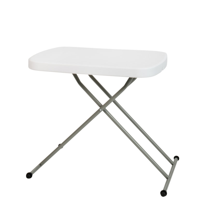Granite White & Gray Adjustable Height Folding Side Table