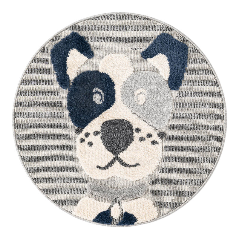 Tapis pour enfant Unique Loom Doggo, Rond 3 pi 1 po