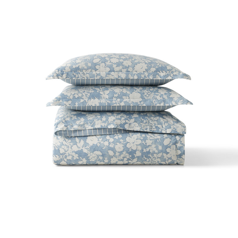 Heather Blue Full/ Queen Comforter Set, Queen Comforter + 2 Standard Pillow Shams, Blue
