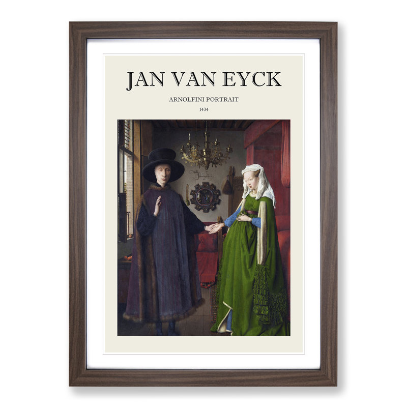 Arnolfini Portrait by Jan van Eyck - Framed Print, 48cm H x 36cm W x 2cm D, Walnut Framed