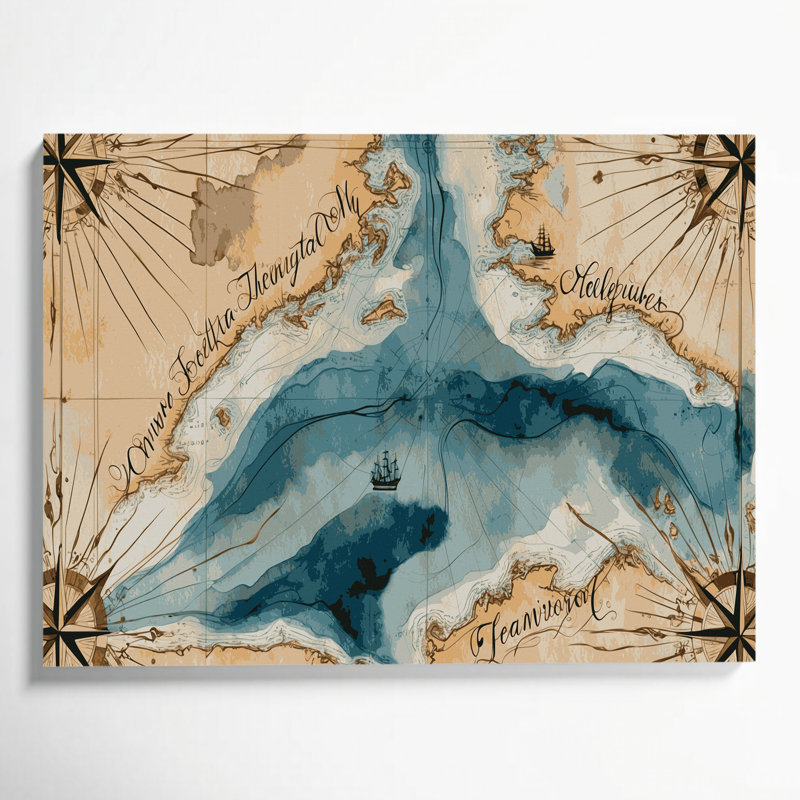 Art nautique sur toile, H 11 po x l 14 po