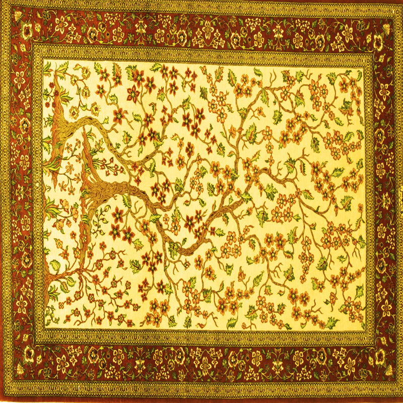Mayge Washable Floral Indoor Rug, Square 4'