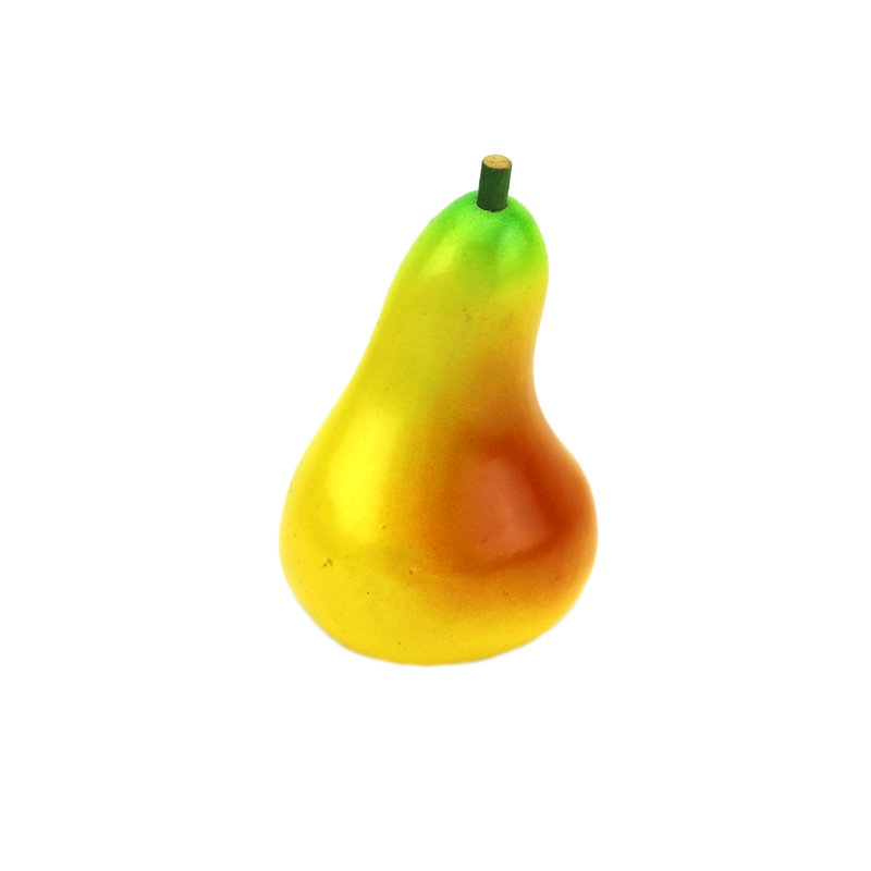 Poire décorative en bois peinte à la main